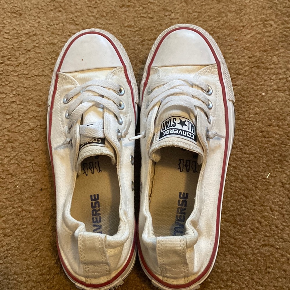 white slip on converse